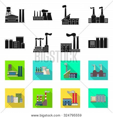Vector Design Of Industry And Plant Logo. Collection Of Industry And Technology Vector Icon For Stoc