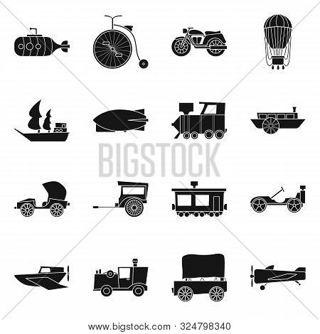 Vector Illustration Of Retro And Trip Logo. Collection Of Retro And Mechanical Stock Symbol For Web.