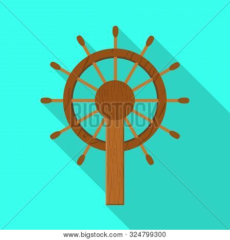 Vector Illustration Of Wheel And Ship Logo. Collection Of Wheel And Yacht Stock Symbol For Web.