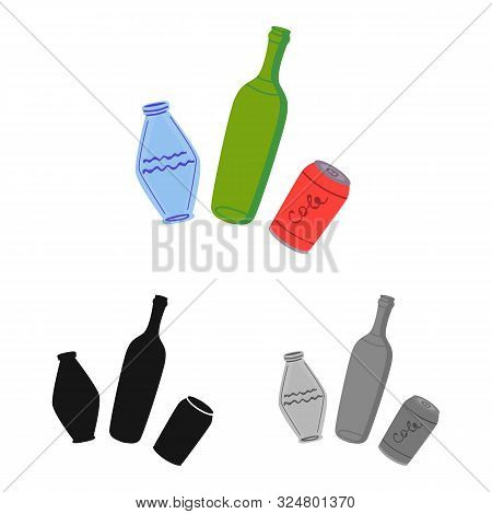 Isolated Object Of Plastic And Bottle Symbol. Web Element Of Plastic And Rubbish Stock Vector Illust
