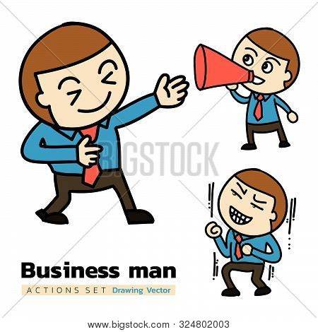 Business Man In 3 Actions - Happy Set 3