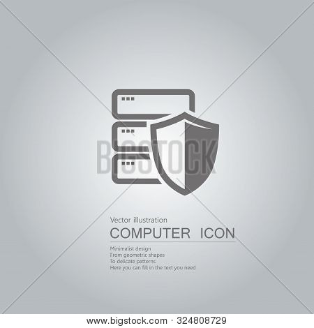 Vector Drawn Hard Drive Icon. Isolated On Grey Background.