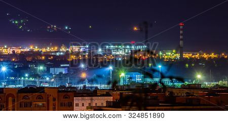 Night City Of Penza In The Smoke.