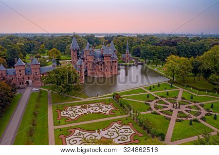 Aerial from the castle 'De Haar' in the Netherlands