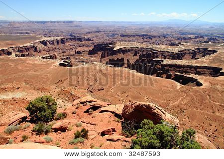 Canyonlands: krater af sten monumenter og søjler