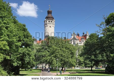 Leipzig City Hall. Architecture In Germany. New City Hall (neues Rathaus) In Historicism Architectur