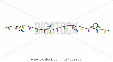 Christmas Lights Flat Style. Vector