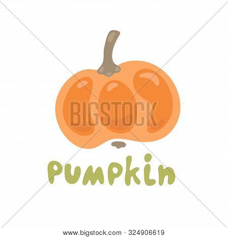 Pumpking Vegetable Health Icon Vector Illustration Design. Doodle Font.