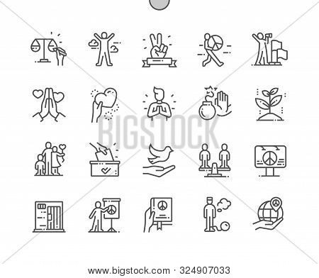 Peace And Humanrights Well-crafted Pixel Perfect Vector Thin Line Icons 30 2x Grid For Web Graphics 