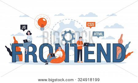 Frontend Development Web Banner Concept. Website Interface
