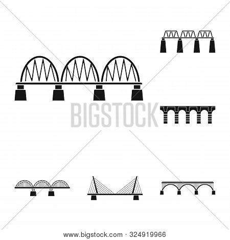 Isolated Object Of Construct And Side Symbol. Set Of Construct And Bridge Vector Icon For Stock.