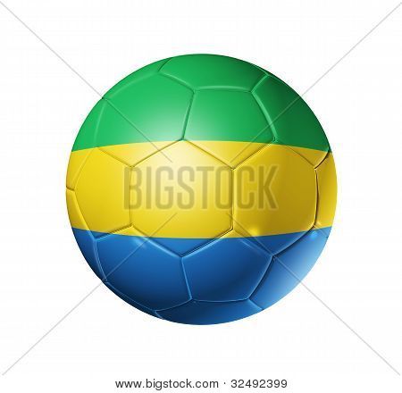 Gabon bayrağı ile futbol futbol topu