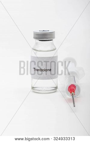 Medical Concept Showing Medical A Medical Vial Reading Trenbolone And A Syringe