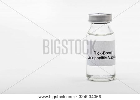 Medical Concept Showing Medical A Medical Vial Reading Tick-borne Encephalitis Vaccine