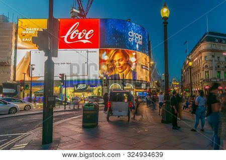 Picadilly Circus - Theater District - In The Evening, London