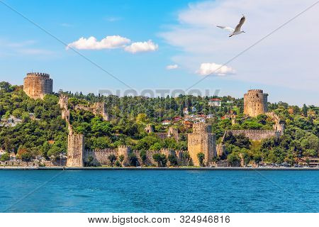 Roumeli Hissar Castle On The Bank Of The Bosphorus, Istanbul, Turkey