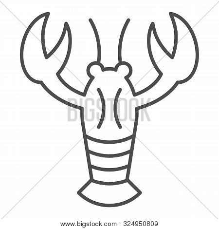 Crayfish Thin Line Icon. Crustacean Vector Illustration Isolated On White. Lobster Outline Style Des