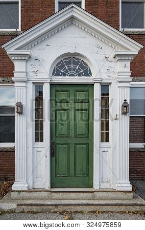 New England Entrance Door In Biddeford Maine, Usa