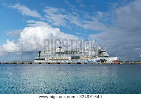 Tallinn / Estonia - September 30, 2019: Cruise Ship Aidaprima Of The Aida Cruises Fleet Docked In Va