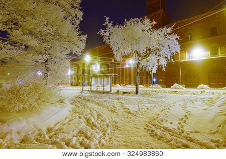 Night City In Winter.