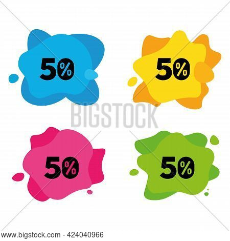 Set Percentage Discount Banners Icons.10,20,30,40,50,60,70,80,90 Percent Sale Vector Illustration Ep