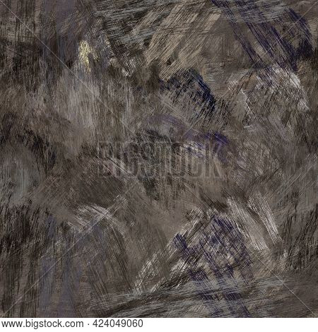 Seamless Abstract Painted Brushed Texture. Spikey Material Pattern Background. Grunge Rough Colour W
