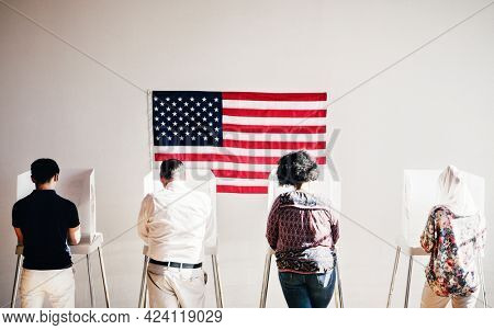 American at a polling booth