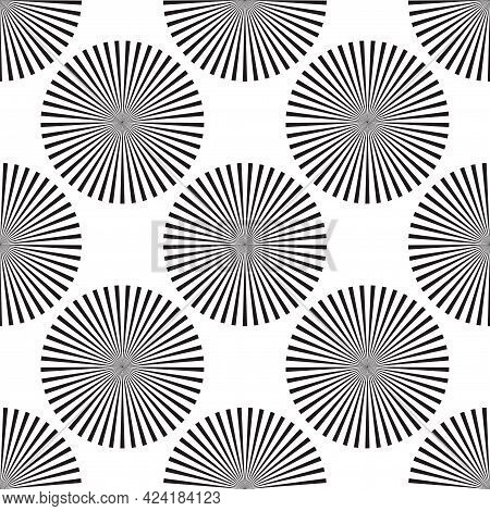Screen Printing Seamless Pattern. Radiant Abstract Vortex. Circular Pattern. Pop Art Round Halftone.