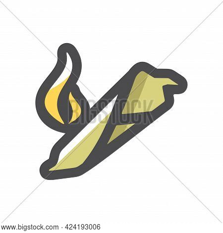 Cigar Green Cannabis Vector Icon Cartoon Illustration