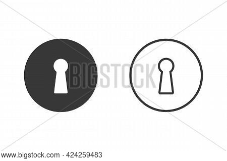 Keyhole Icon Set In Circle. Stock Vector Illustration Isolated On White Background