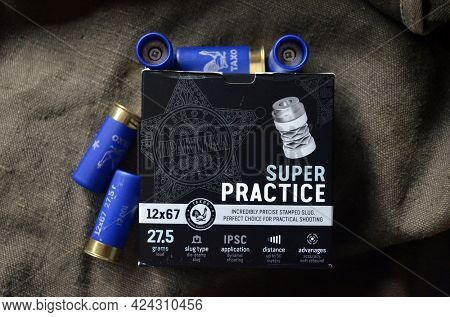 12 gauge caliber ammo Syper Practice (leed bullet) 20 June 2021, Kiev Region,Ukraine