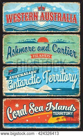 Western Australia, Antarctic Territory, Coral Sea, Ashmore And Cartier Islands, Australian States Vi