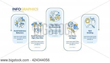 Diabetes Prevention Tips Vector Infographic Template. Sedentary Presentation Outline Design Elements