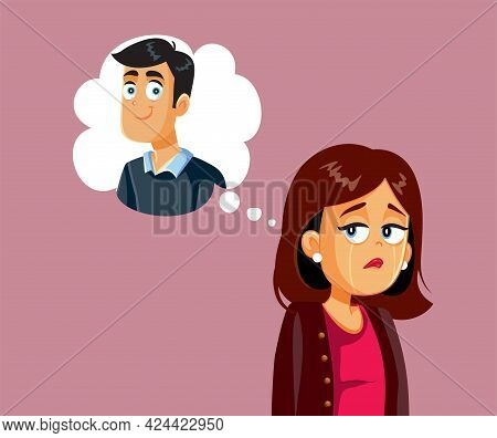 Sad Crying Woman Thinking Of Her Love Crush