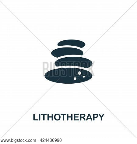 Lithotherapy Icon. Monochrome Simple Element From Therapy Collection. Creative Lithotherapy Icon For