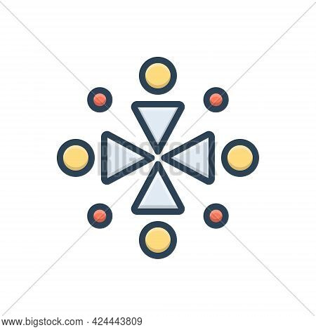 Color Illustration Icon For Ingathering Gathered Conjunct United Aggregate Collected