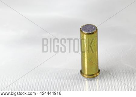 Close Up The .38 Special Wadcutter Bullet Specifically Designed For Shooting Paper Targets Isolated 