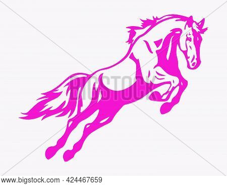 Sketch Of Indian Transportation Animal Horse Silhouette And Outline Editable Illustration