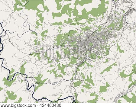 Map Of The City Of Oviedo, Spain