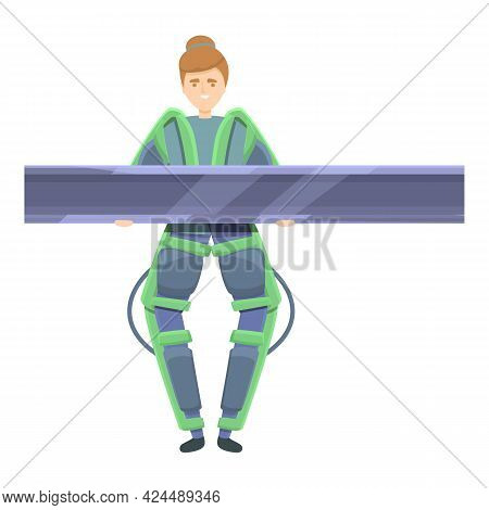 Powerful Exoskeleton Icon. Cartoon Of Powerful Exoskeleton Vector Icon For Web Design Isolated On Wh