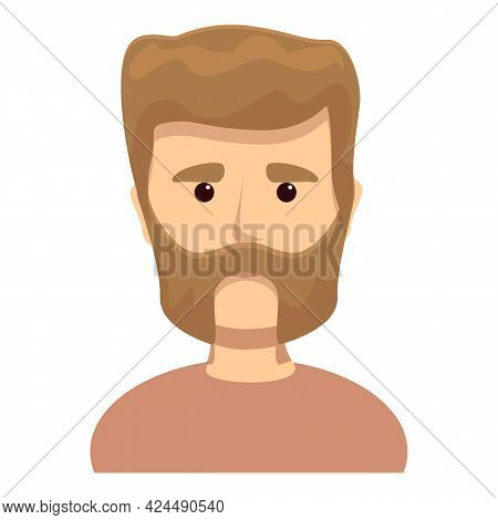 Bearded Middle Aged Man Icon. Cartoon Of Bearded Middle Aged Man Vector Icon For Web Design Isolated