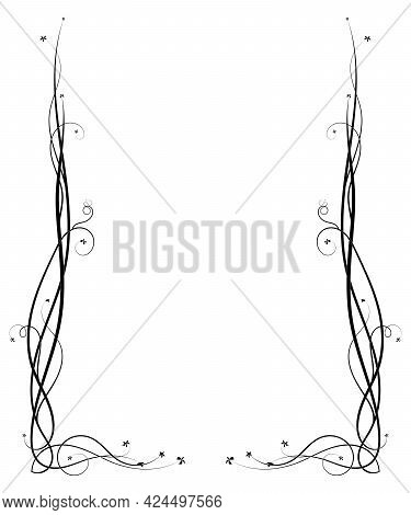 Vine Vine Stretching Upward Frame Ornament. Sketch