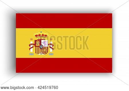 Spanish Flag. National Flag Graphic Design. Spanish Flag In Flat Style. Vector Illustration. Stock I