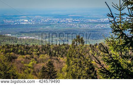 Landscape From A Hill To A Valley With A Village