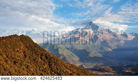 Mount Machhapuchhre Or Machhapuchhare, Annapurna Area, Nepal Himalayas Mountains