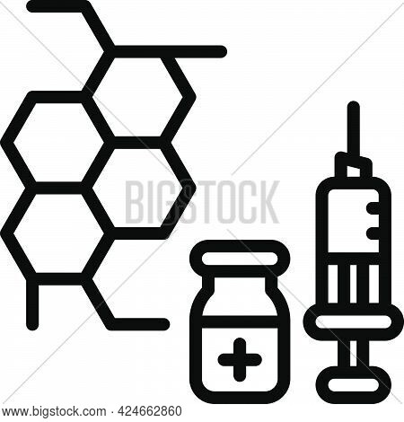 Molecular Structure And Vaccine Icon, Vaccine Development Related Vector Illustration