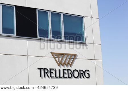 Aarhus, Denmark - April 18, 2021: Trelleborg Office Building. Trelleborg Ab Is A Global Engineering 