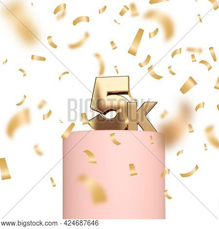 5k Social Media Followers Or Subscribers Celebration Background. 3d Rendering