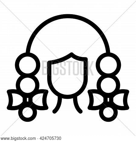 Coiffure School Girl Icon. Outline Coiffure School Girl Vector Icon For Web Design Isolated On White