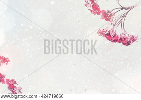 Pink yarrow flowers with copyspace
